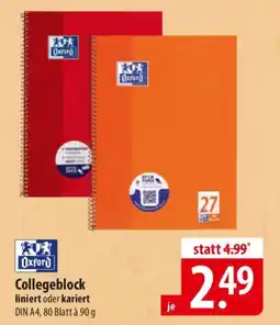 Famila Nord Ost Oxford Collegeblock liniert oder kariert Angebot
