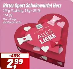 Simmel Ritter Sport Schokowürfel Herz Angebot