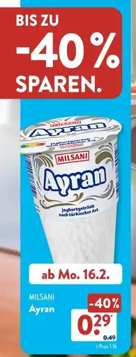 Aldi Süd MILSANI Ayran Angebot