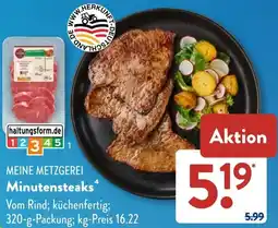 Aldi Süd MEINE METZGEREI Minutensteaks Angebot