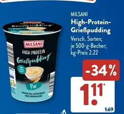 Aldi Süd MILSANI High-Protein- Grießpudding Angebot
