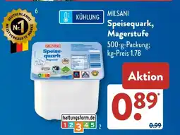Aldi Süd MILSANI Speisequark, Magerstufe Angebot
