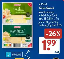 Aldi Süd MILSANI Käse-Snack Angebot