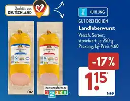 Aldi Süd GUT DREI EICHEN Landleberwurst Angebot