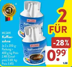 Aldi Süd MILSANI Kaffee sahne Angebot
