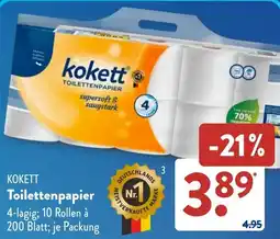 Aldi Süd KOKETT Toilettenpapier Angebot