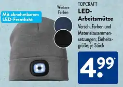 Aldi Süd TOPCRAFT LED- Arbeitsmütze Angebot