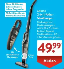 Aldi Süd AMBIANO 2-in-1-Akku- Staubsauger Angebot