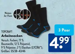 Aldi Süd TOPCRAFT Arbeitssocken Angebot