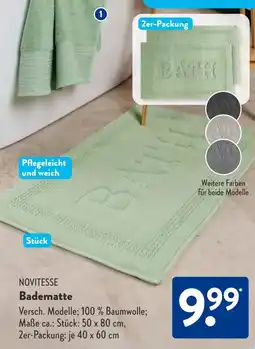 Aldi Süd NOVITESSE Badematte Angebot