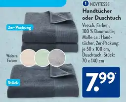 Aldi Süd NOVITESSE Handtücher oder Duschtuch Angebot