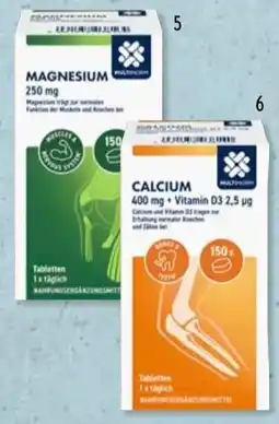Aldi Süd MULTINORM Magnesium 250 mg oder Calcium 400 mg + Vitamin D3 Angebot