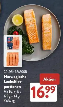 Aldi Süd GOLDEN SEAFOOD Norwegische Lachsfilet portionen Angebot