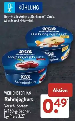 Aldi Süd WEIHENSTEPHAN Rahmjoghurt Angebot