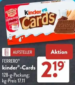 Aldi Süd FERRERO kinder-Cards Angebot
