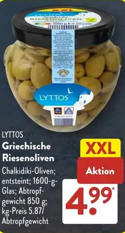 Aldi Süd LYTTOS Griechische Riesenoliven Angebot