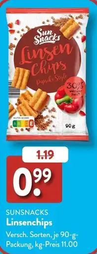 Aldi Süd SUNSNACKS Linsenchips Angebot
