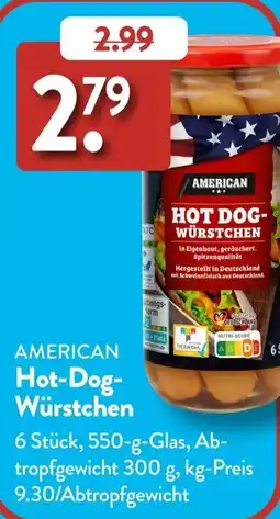 Aldi Süd AMERICAN Hot-Dog- Würstchen Angebot