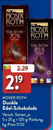 Aldi Süd MOSER ROTH Dunkle Edel-Schokolade Angebot