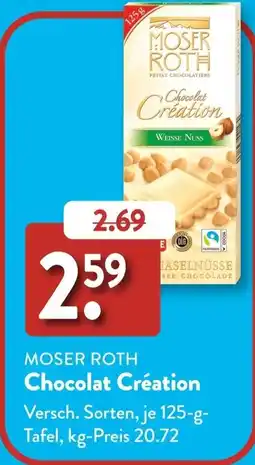 Aldi Süd MOSER ROTH Chocolat Création Angebot