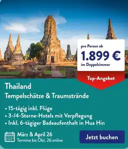 Aldi Süd Thailand Tempelschätze & Traumstrände Angebot
