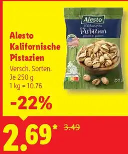 Lidl Alesto Kalifornische Pistazien Angebot