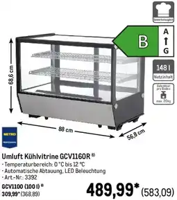 METRO METRO PROFESSIONAL Umluft Kühlvitrine GCV1160R Angebot