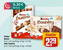 REWE Kinder Bueno oder Country Angebot