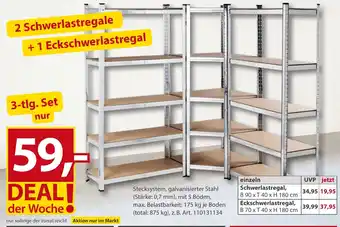 2 Schwerlastregale +1 Eckschwerlastregal