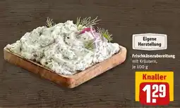 REWE Frischkäsezubereitung mit Kräutern, je 100 g Angebot