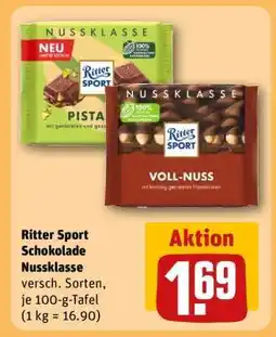 REWE Ritter Sport Schokolade Nussklasse Angebot