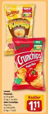 REWE Lorenz Pommels oder Crunchips Paprika Angebot