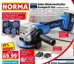 Norma Akku-Winkelschleifer Komplett-Set Angebot