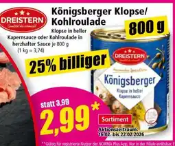 Norma Königsberger Klopse/ Kohlroulade Angebot