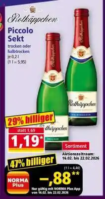 Norma Rotkäppchen Piccolo Sekt Angebot