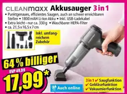 Norma CLEANmaxx Akkusauger 3 in 1 Angebot