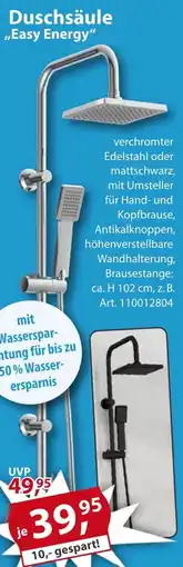 Sonderpreis Baumarkt Duschsäule ,,Easy Energy" Angebot