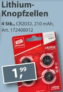 Sonderpreis Baumarkt Lithium Knopfzellen Angebot