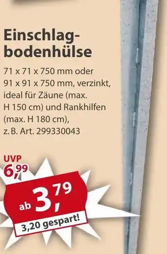 Sonderpreis Baumarkt Einschlagbodenhülse Angebot