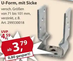 Sonderpreis Baumarkt U-Form, mit Sicke Angebot