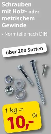 Sonderpreis Baumarkt Schrauben mit Holz- oder metrischem Gewinde Angebot