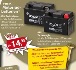 Sonderpreis Baumarkt versch. Motorradbatterien Angebot
