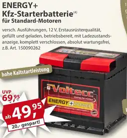Sonderpreis Baumarkt ENERGY+ Kfz-Starterbatterie für Standard-Motoren Angebot