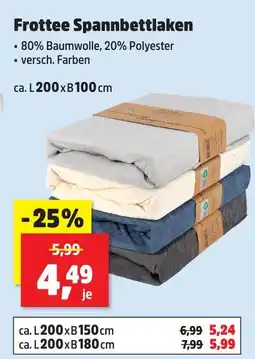 Thomas Philipps Frottee spannbettlaken ca. l200 x b100 cm Angebot