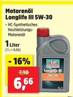 Thomas Philipps Tp auto motorenöl longlife iii 5w-30 Angebot