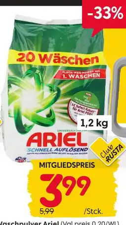 Rusta Ariel schnell auflösend waschpulver Angebot