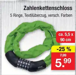 Zimmermann Zahlenkettenschloss Angebot