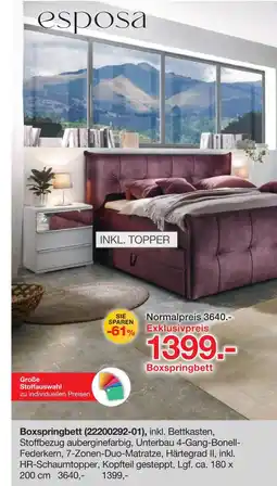 Möbelzentrum Pforzheim Esposa boxspringbett Angebot
