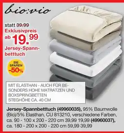Möbelzentrum Pforzheim Bio:vio jersey-spannbetttuch ca. 90 - 100 x 200 - 220 cm Angebot