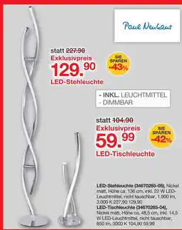 Möbelzentrum Pforzheim Paul neuhaus led-stehleuchte Angebot